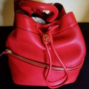 Tory Burch Authentic Red Leather Backpack
